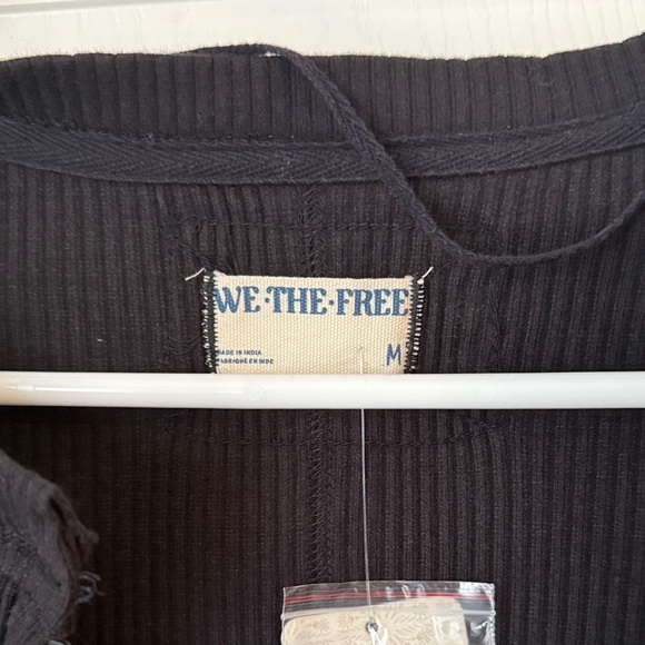 We The Free Black Button-Down Ribbed Top - Picture 2 of 4